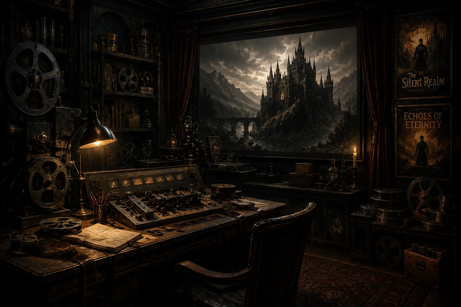 Media — steampunk studio workspace